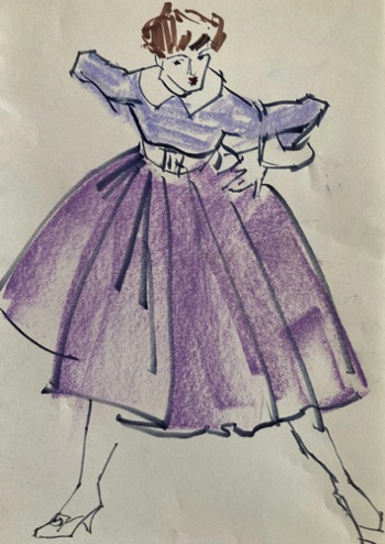Purple Tafata skirt dress